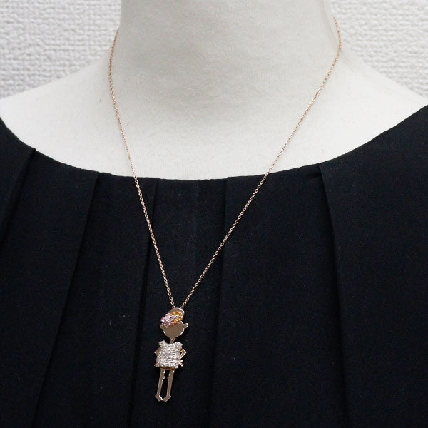 ポンテヴェキオ K9PG ピンク/イエロー サファイア ダイヤモンド ペンダントネックレス 0.39ct D0.63ct EME/エメ