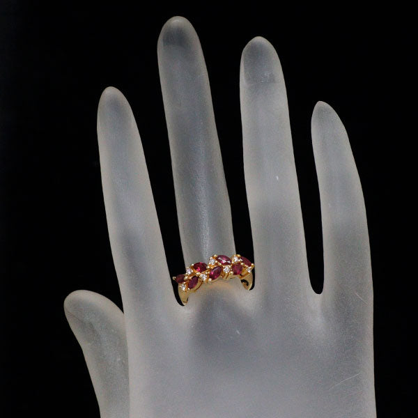ミキモト K18YG ルビー ダイヤモンド リング 1.10ct D0.09ct