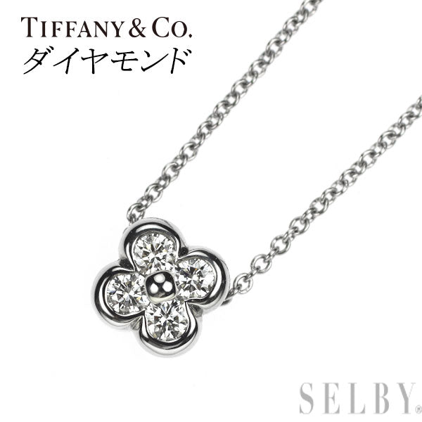 ティファニー Pt950 ダイヤモンド ペンダントネックレス ベゼルセット