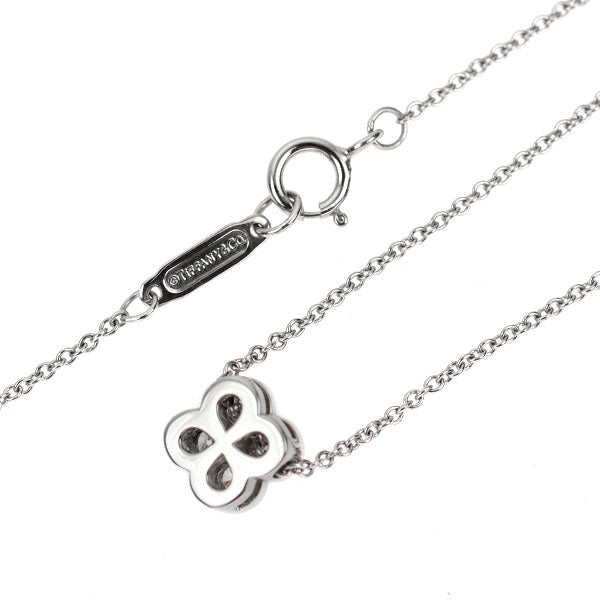 Tiffany Pt950 Diamond Pendant Necklace Bezel Set Flower