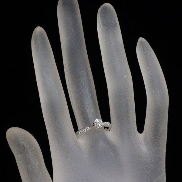 田崎真珠 Pt950 ダイヤモンド リング 0.40ct G VVS2 3EX D0.09ct ピアチェーレ