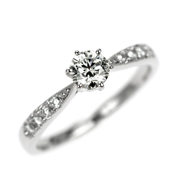 田崎真珠 Pt950 ダイヤモンド リング 0.40ct G VVS2 3EX D0.09ct ピアチェーレ