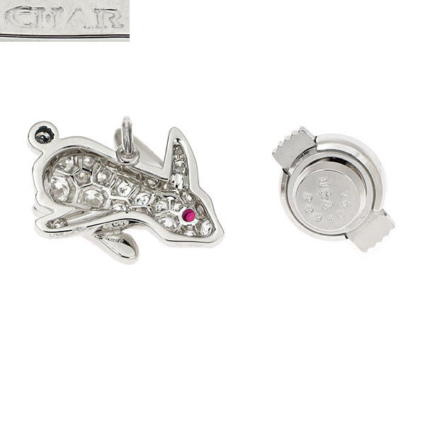 CHAR / チャー Pt950 ダイヤモンド ルビー ブローチ 0.61ct 0.01ct ウサギ アニマル 《セルビー銀座店》【中古】