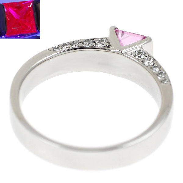 Pt900 ピンクサファイア ダイヤモンド リング 0.50ct D0.15ct