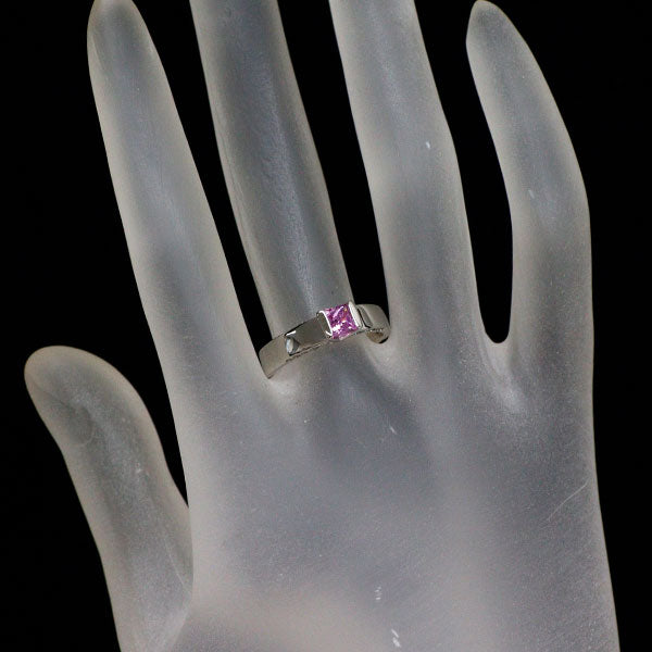 Pt900 ピンクサファイア ダイヤモンド リング 0.50ct D0.15ct