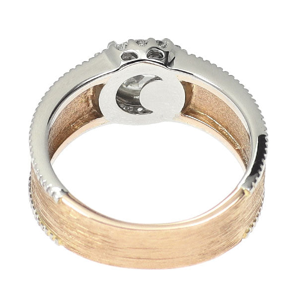 Pt900/K18PG ローズカット ダイヤモンド  リング 0.77ct D0.15ct