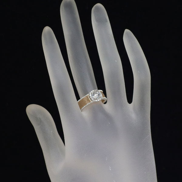 Pt900/K18PG ローズカット ダイヤモンド  リング 0.77ct D0.15ct