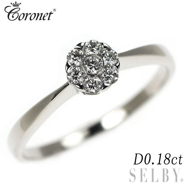 コロネット K18WG ダイヤモンド リング 0.18ct
