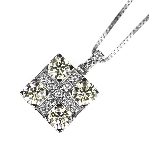 Pt900/ Pt850 Diamond Pendant Necklace 1.20ct
