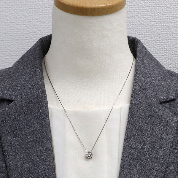 Pt900/ Pt850 多面カット ダイヤモンド  ペンダントネックレス 0.235ct D0.14ct 3Way