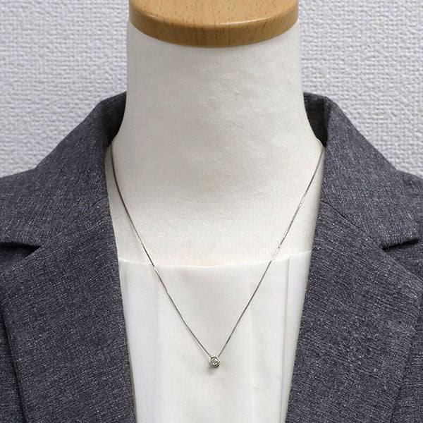 Pt900/ Pt850 多面カット ダイヤモンド  ペンダントネックレス 0.235ct D0.14ct 3Way