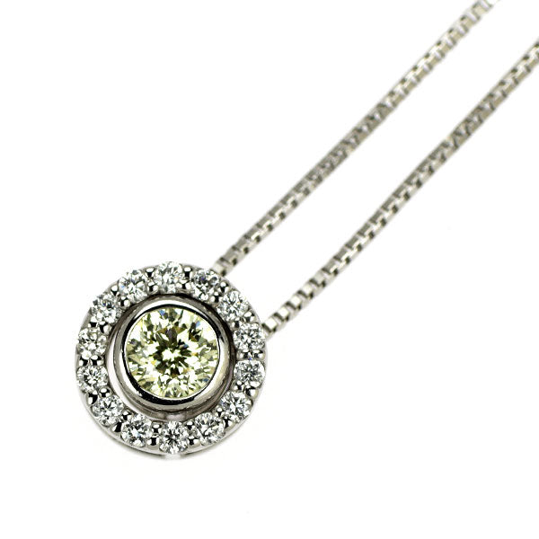 Pt900/ Pt850 多面カット ダイヤモンド  ペンダントネックレス 0.235ct D0.14ct 3Way