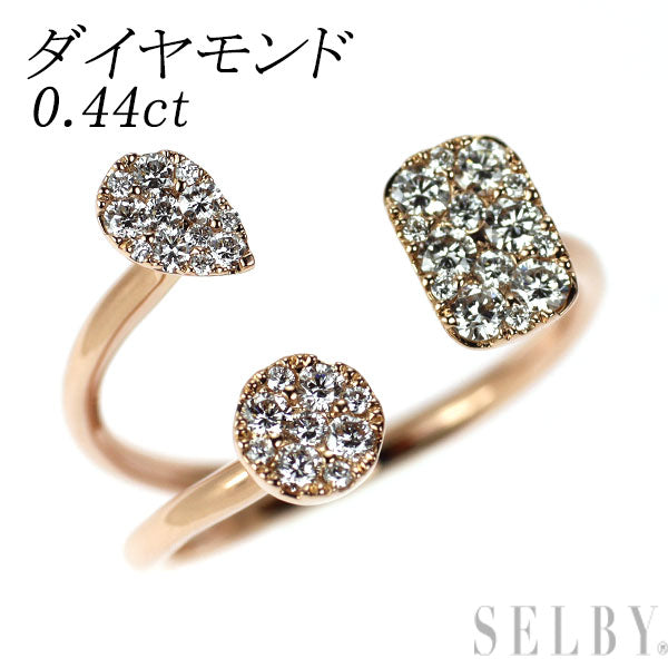 K18PG ダイヤモンド リング 0.44ct フォーク
