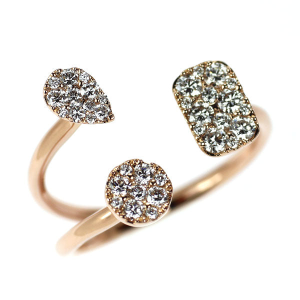 K18PG ダイヤモンド リング 0.44ct フォーク