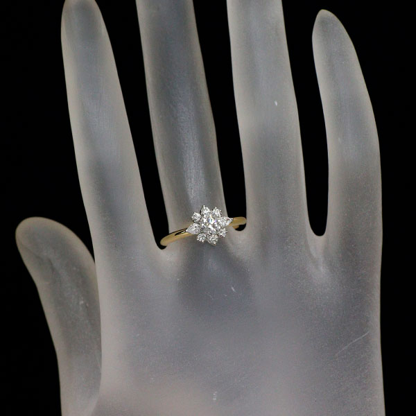 K18YG/Pt950 ダイヤモンド リング 0.32ct D VVS1 3EX