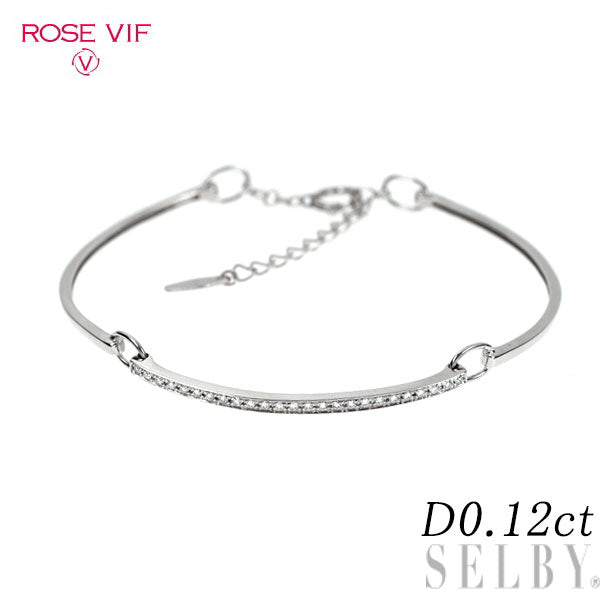 ローズヴィフ K18WG ダイヤモンド ブレスレット 0.12ct
