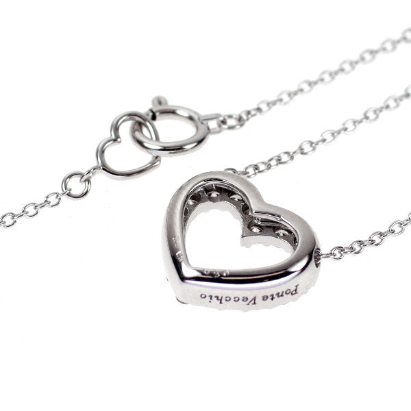 ポンテヴェキオ K18WG ダイヤモンド ペンダントネックレス 0.30ct 引き輪社外品 ハート