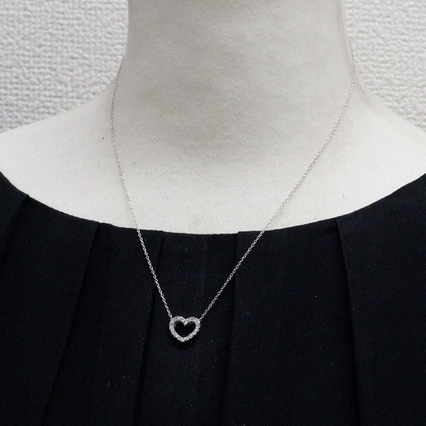 ポンテヴェキオ K18WG ダイヤモンド ペンダントネックレス 0.30ct 引き輪社外品 ハート