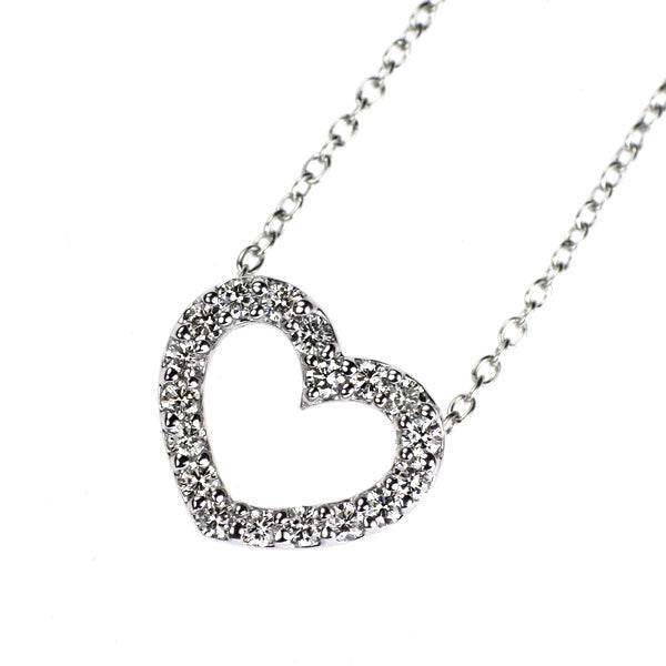ポンテヴェキオ K18WG ダイヤモンド ペンダントネックレス 0.30ct 引き輪社外品 ハート