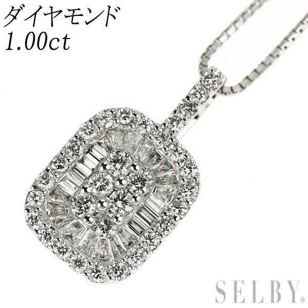 K18WG ダイヤモンド ペンダントネックレス 1.00ct