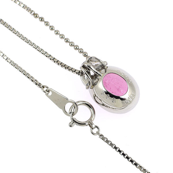 Pt900/ Pt850 ピンクトルマリン ダイヤモンド ペンダントネックレス 3.68ct D0.25ct