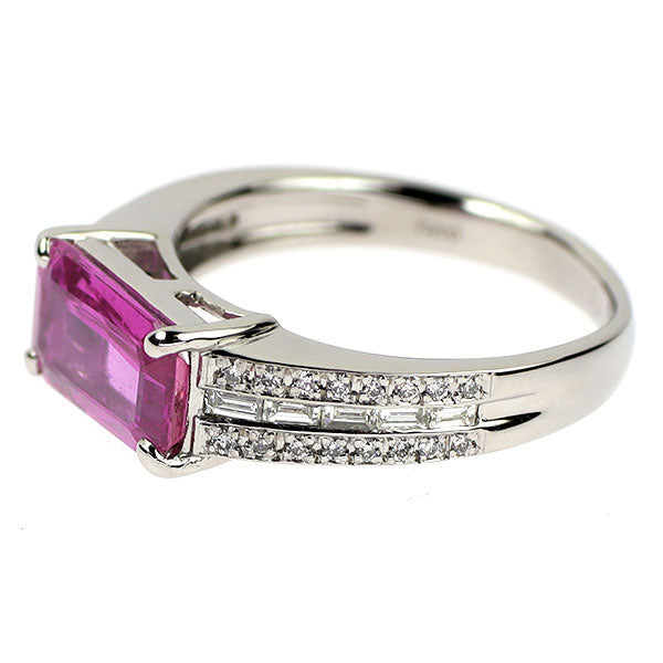 Pt900 ピンクサファイア ダイヤモンド リング 2.010ct D0.30ct