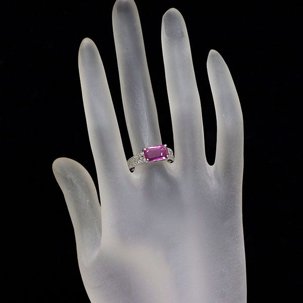 Pt900 ピンクサファイア ダイヤモンド リング 2.010ct D0.30ct