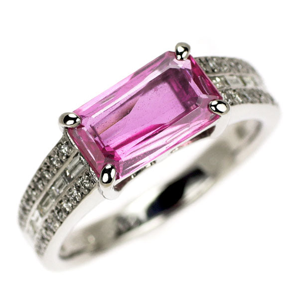 Pt900 ピンクサファイア ダイヤモンド リング 2.010ct D0.30ct