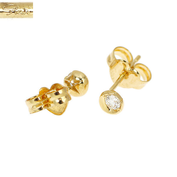スタージュエリー K18YG ダイヤモンド ピアス 0.12ct ムーンセッティング