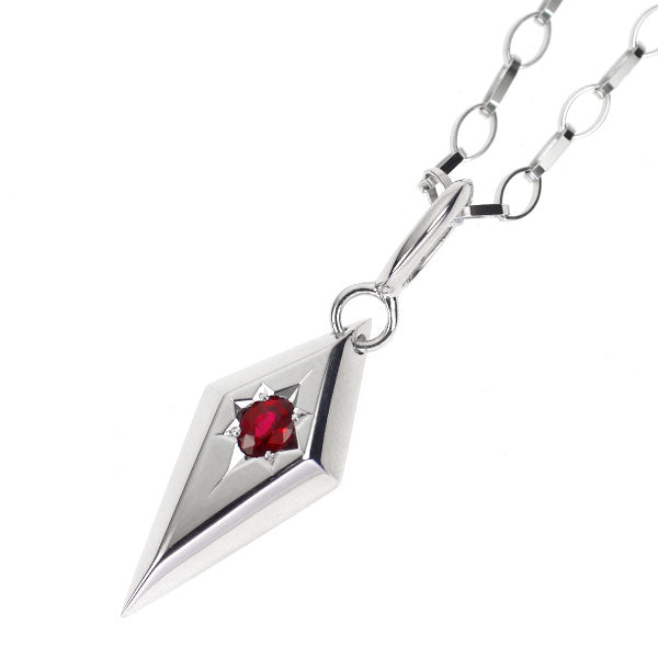 K10WG ビルマ/ミャンマー産 ピジョンブラッドルビー ペンダントネックレス 0.25ct