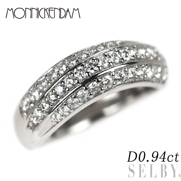 Monnickendam Pt900 Diamond Ring 0.94ct Pave