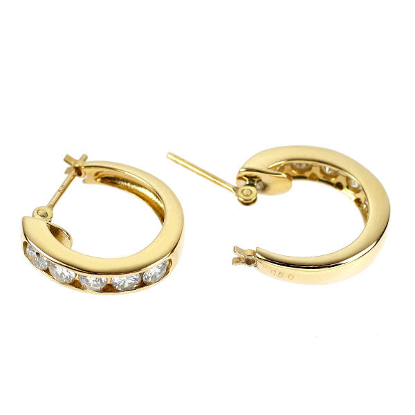 K18YG ダイヤモンド ピアス 1.00ct フープ