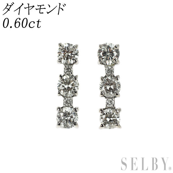 K14WG ダイヤモンド ピアス 0.60ct