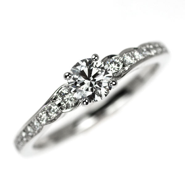 俄 Pt950 ダイヤモンド リング 0.36ct G VVS2 3EX 花麗