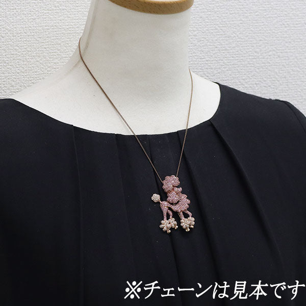 K18YG/PG ピンクサファイア ダイヤモンド ブローチ兼ペンダントトップ 3.387ct D1.16ct プードル