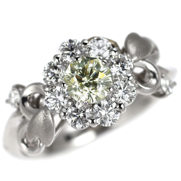ショウ ヤマガタ Pt900/K18YG さくらカット ダイヤモンド リング 0.528ct D0.81ct