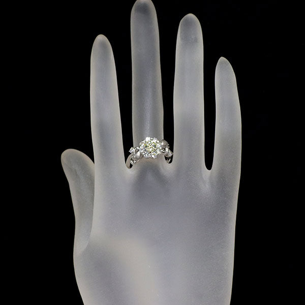 ショウ ヤマガタ Pt900/K18YG さくらカット ダイヤモンド リング 0.528ct D0.81ct