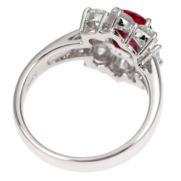 Pt900 ビルマ/ミャンマー産 ルビー ダイヤモンド リング 1.34ct D1.27ct