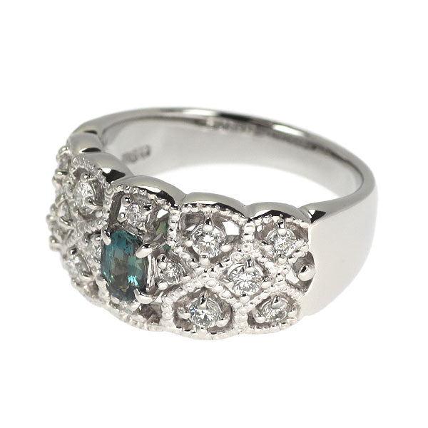 Pt900 アレキサンドライト ダイヤモンド リング 0.33ct D0.41ct 希少