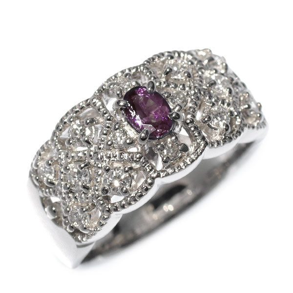 Pt900 アレキサンドライト ダイヤモンド リング 0.33ct D0.41ct 希少