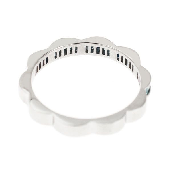 Pt900 トリートブルー ダイヤモンド リング TBD0.35ct フラワー ハーフエタニティ