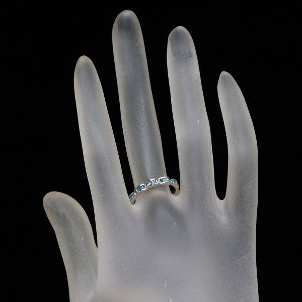 Pt900 トリートブルー ダイヤモンド リング TBD0.35ct フラワー ハーフエタニティ