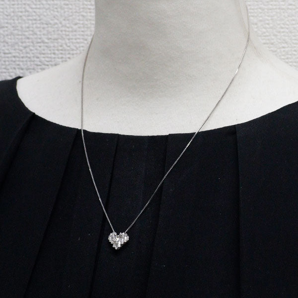 Pt900/ Pt850 ダイヤモンド ペンダントネックレス 0.50ct ハート