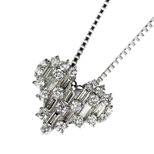 Pt900/ Pt850 ダイヤモンド ペンダントネックレス 0.50ct ハート