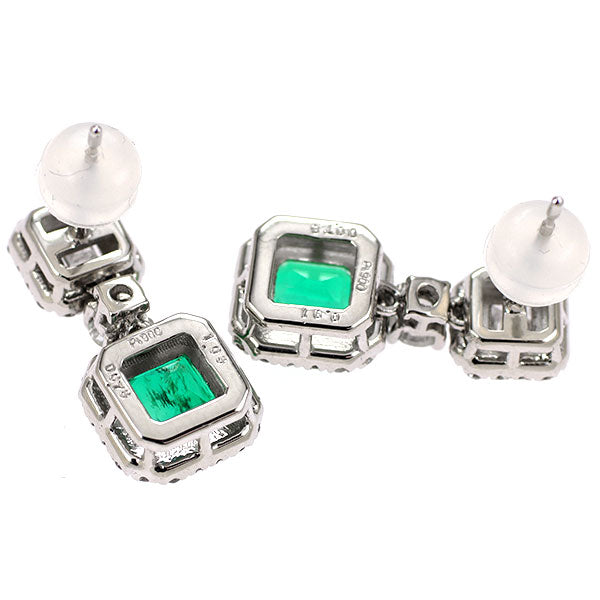 Pt900 エメラルド ダイヤモンド ピアス 1.94ct D1.56ct