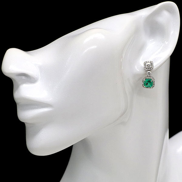 Pt900 エメラルド ダイヤモンド ピアス 1.94ct D1.56ct