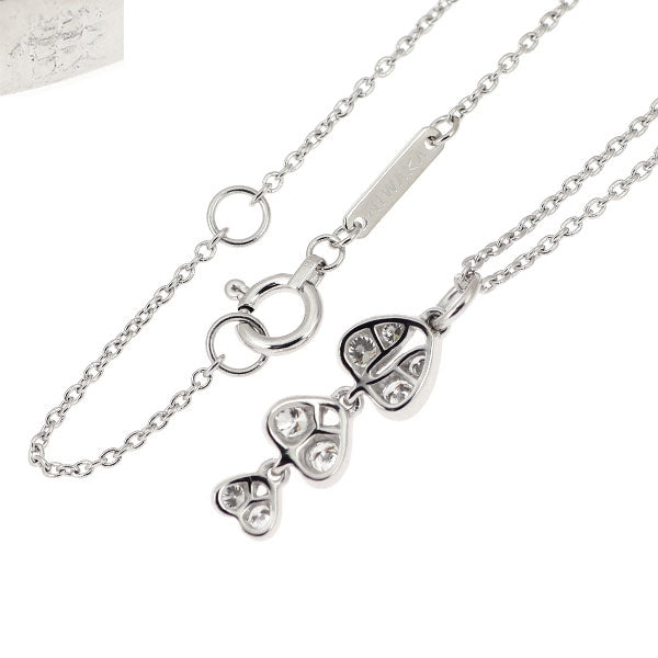 俄 K18WG ダイヤモンド ペンダントネックレス 0.15ct 恋香