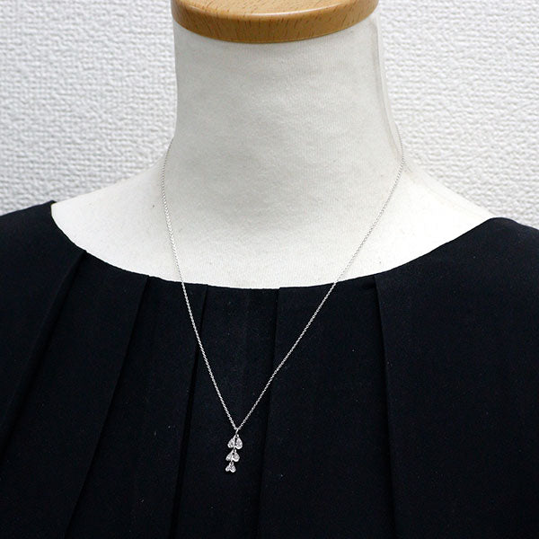 俄 K18WG ダイヤモンド ペンダントネックレス 0.15ct 恋香