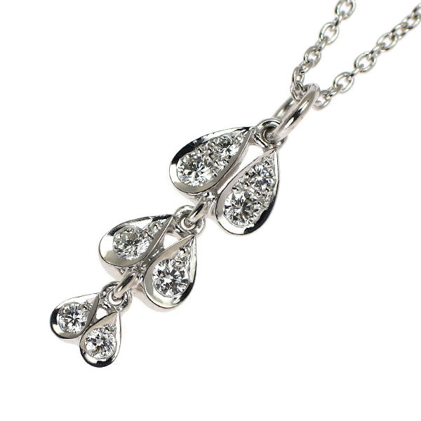 俄 K18WG ダイヤモンド ペンダントネックレス 0.15ct 恋香