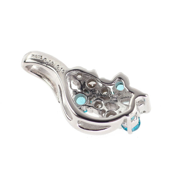K18WG パライバトルマリン ダイヤモンド ペンダントトップ 0.16ct D0.19ct